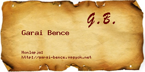 Garai Bence névjegykártya
